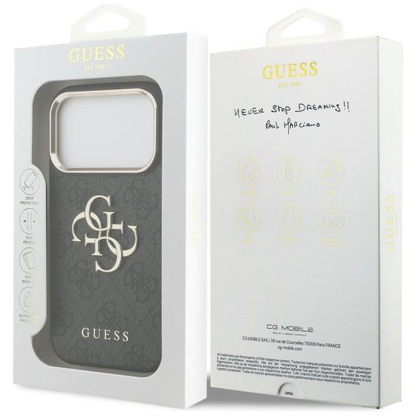 GUESS futerał do IPHONE 18 Pro / 17 Pro GUE005483 (PU W/ Big 4G Classic Logo) czarny złoty