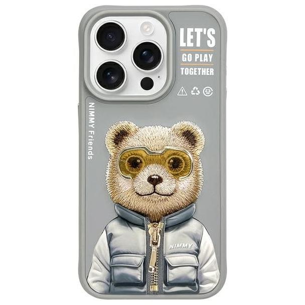NIMMY futerał COOL&CUTE 2.0 Bear do IPHONE 15 Pro szary