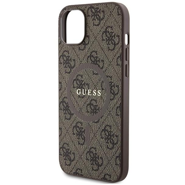 GUESS futerał do IPHONE 14 kompatybilny z MagSafe GUHMP14SG4GFRW (4G Ring classic logo) brązowy