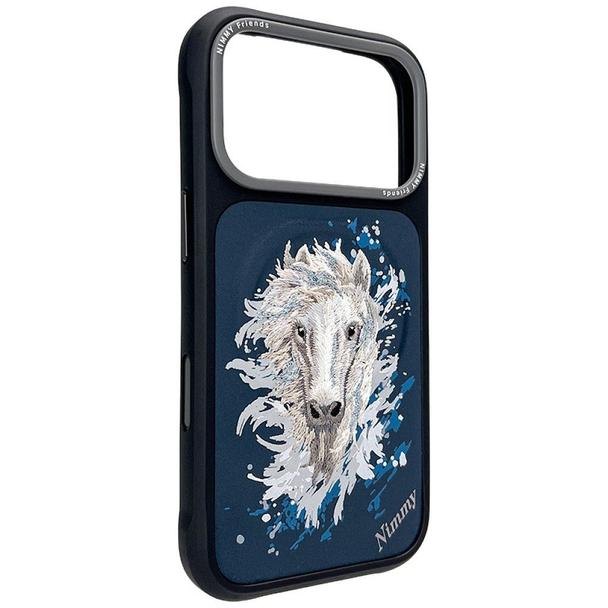 NIMMY futerał HORSE kompatybilny z MagSafe do IPHONE 18 Pro/17 Pro granatowy