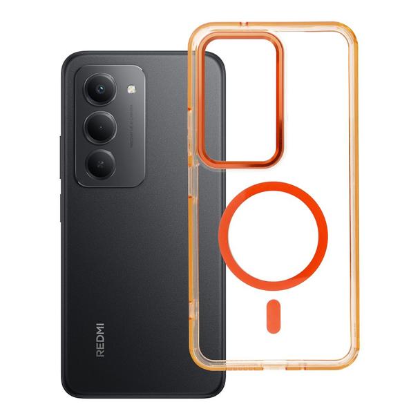 Futerał do Xiaomi Redmi 15 Frame Clear Hybrid Mag Cover zgodny z MagSafe pomarańczowy