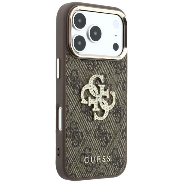 GUESS futerał do IPHONE 18 Pro Max/17 Pro Max (Big Strass Logo 4G) brązowy