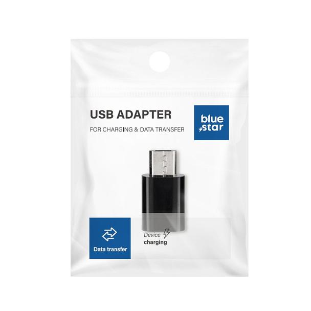 Adapter USB C do Micro USB Blue Star czarny