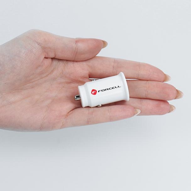 FORCELL ładowarka samochodowa Mini 2xUSB 3,1A biała CC-SJ02