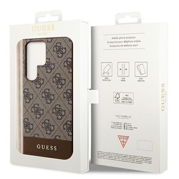 GUESS futerał do SAMSUNG S24 Ultra GUHCS24LG4GLBR (4G Bottom Stripe) brązowy