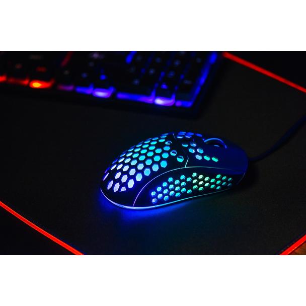 ART myszka komputerowa przewodowa USB A 6400 dpi podświetlana AM-99 czarna