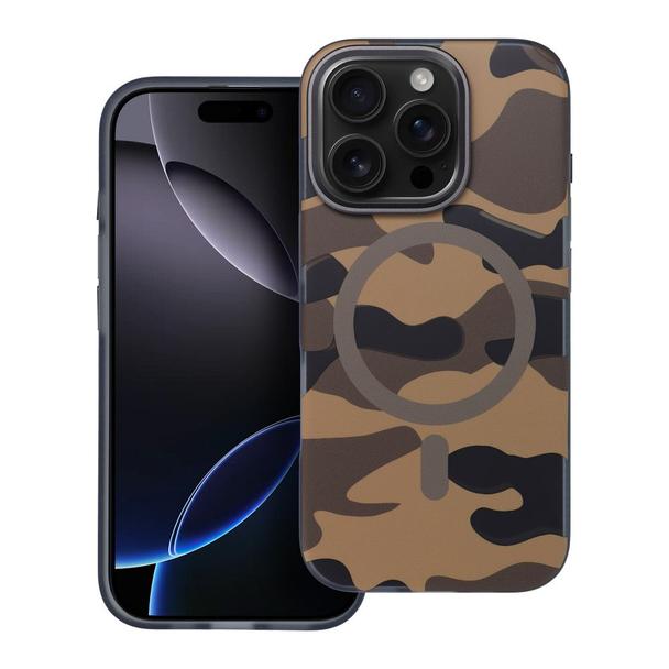 Etui na iPhone 16 PLUS Forcell F-Protect Levels Dual Layer 4D technology zgodne z MagSafe Military Drop-Test desert camo