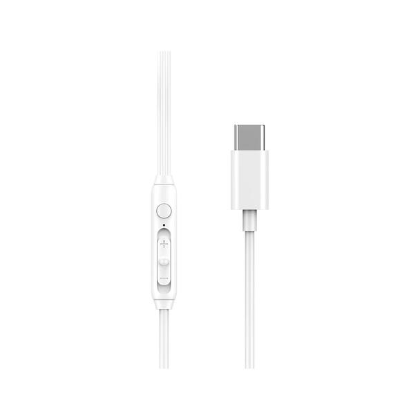 WiWU - Słuchawki stereo na kablu EB314 USB C (DAC) - białe