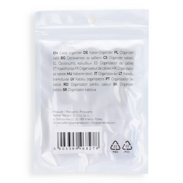Opaska na kable samoprzylepna z rzepem Blue Star PJ-COZ413 - szara (10 szt.)