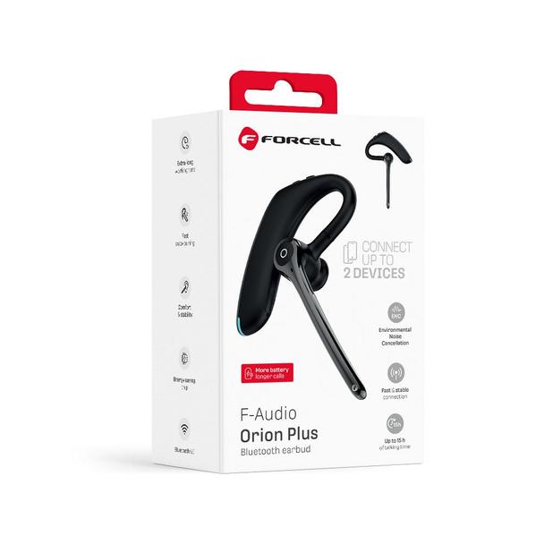 Słuchawka bezprzewodowa mono (ENC, Multipoint, BT 6.0 + EDR, 170mah) FORCELL Orion Plus czarny 0INT