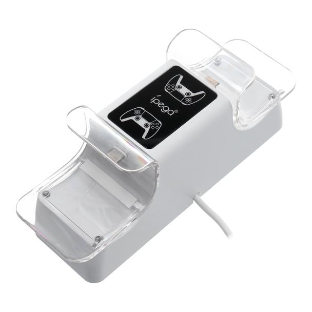 Stacja ładująca podwójna do padów PS5 DualSense iPega P5003 biała