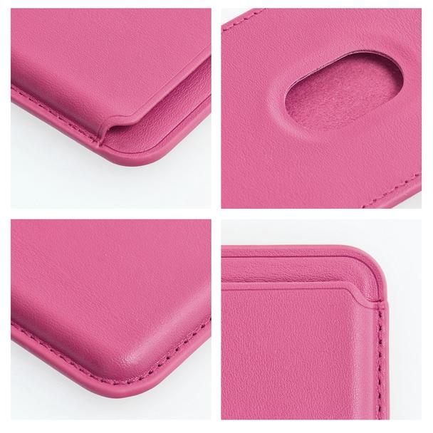 Portfel magnetyczny na karty LEATHER MAG WALLET kompatybilny z MagSafe  różowy