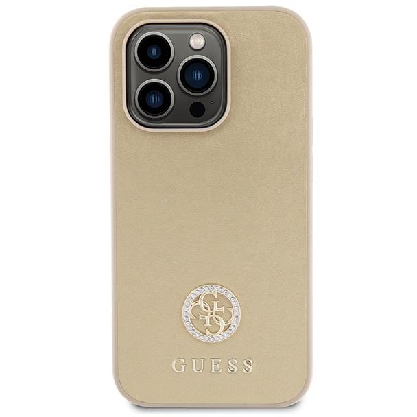 GUESS futerał do IPHONE 15 Pro GUHCP15LPS4DGPD (Strass Metal Logo) złoty