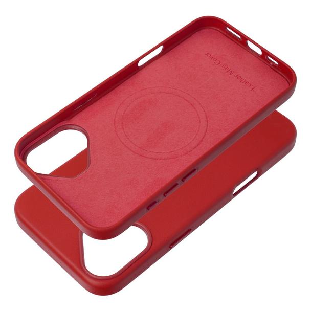 Futerał do iPhone 16 PLUS Leather Mag Cover zgodny z MagSafe czerwony
