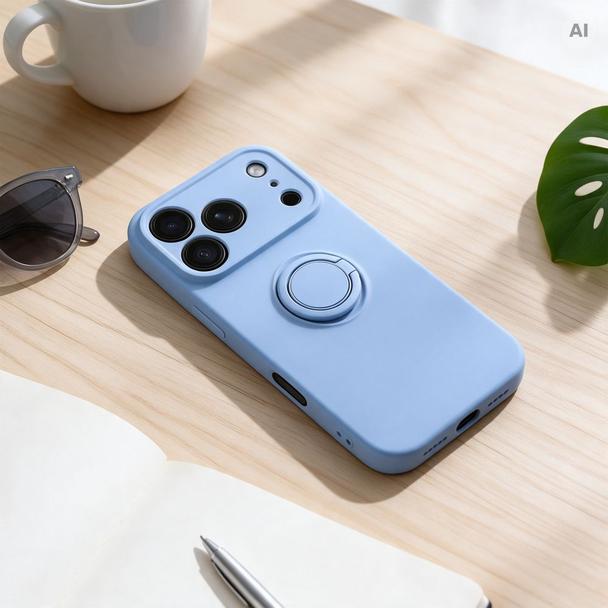 Etui na iPhone 18 Pro Max / 17 Pro Max Silicone Ring jasnoniebieskie