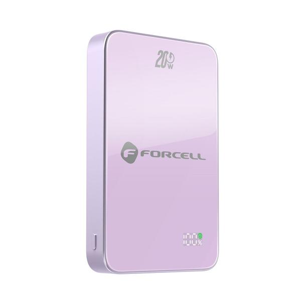 Powerbank zgodny z MagSafe Forcell F-Energy SuperSlim F10K8 QC4.0 PD3.0 15W 10000 mAh fioletowy 0INT