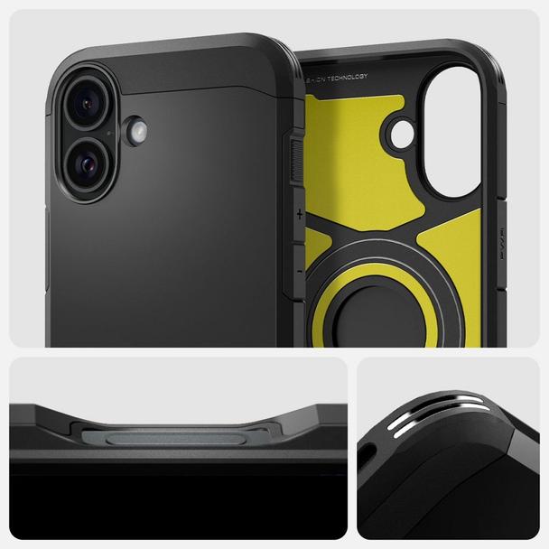 SPIGEN futerał TOUGH ARMOR MAG kompatybilny z MagSafe do IPHONE 16 black