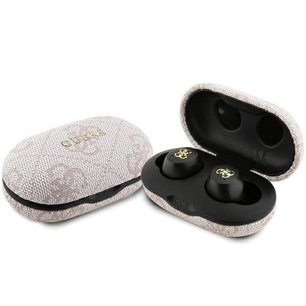 GUESS słuchawki bezprzewodowe bluetooth TWS ENC + stacja dokująca GUTWSP4EGP (4G Metal) różowe