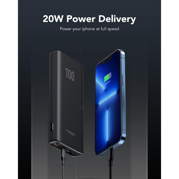 Powerbank Veger T100 (W2032C-100) PD QC3.0 5A 100W 20000 mAh czarny 0INT