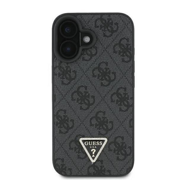 GUESS futerał do IPHONE 16 Plus GUHCP16MP4TDPK (PU Leather 4G Triangle Strass) czarny
