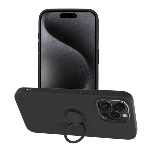 Futerał do iPhone 15 PRO MAX Silicone Ring czarny