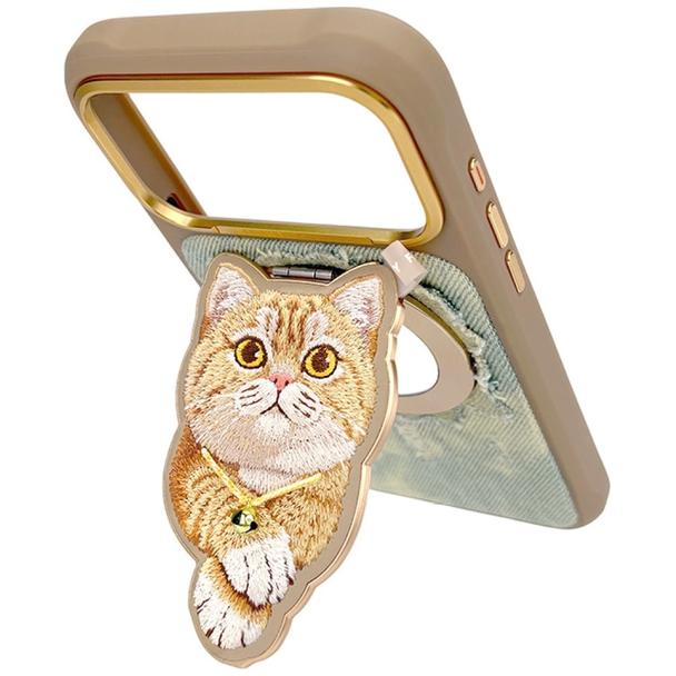 NIMMY zawieszka magnetyczna DENIM FASHION GINGER CAT brązowa