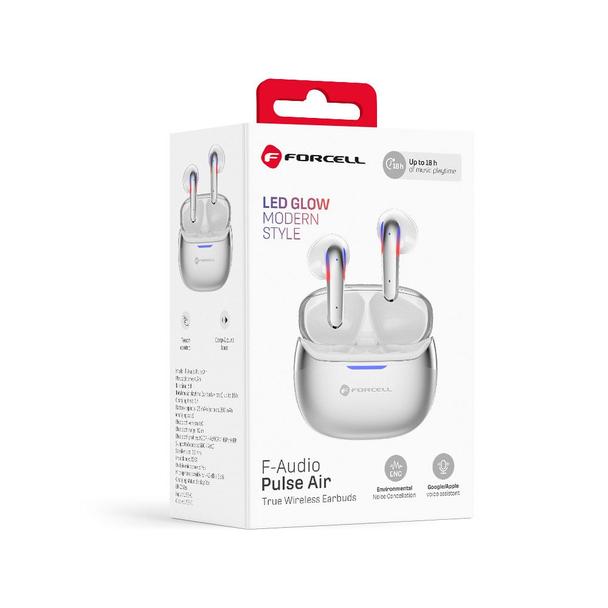 Słuchawki bezprzewodowe douszne TWS Forcell F-Audio Pulse Air ENC srebrny 0INT