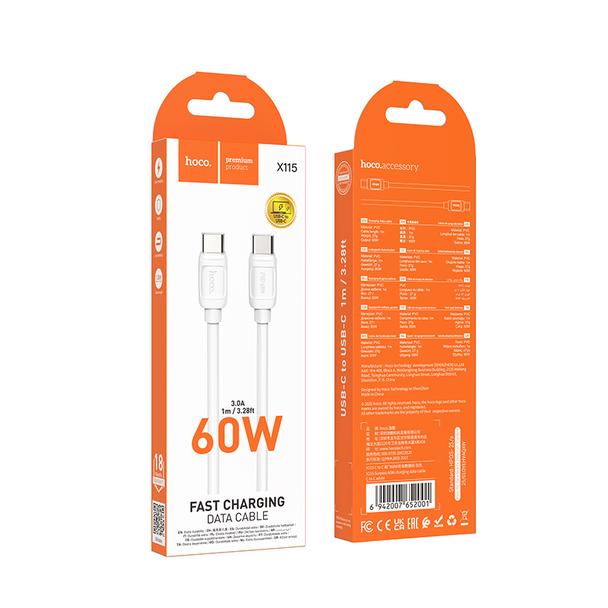 Kabel USB C do USB C Hoco PD 5A 240W 1 m X115 biały