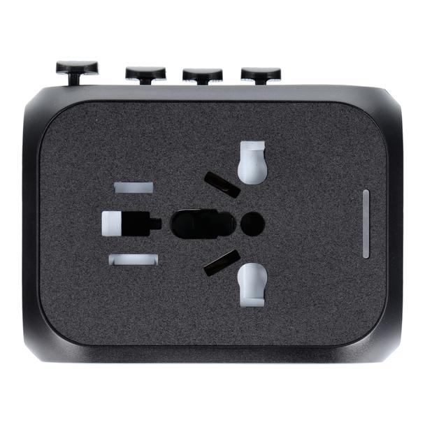 Ładowarka podróżna / adapter OL-309-PQ20 CAŁY ŚWIAT czarna