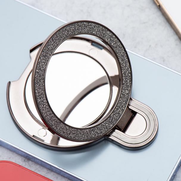 Stojak na telefon CIRCLE MIRROR - naklejany - czarny
