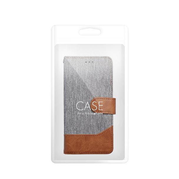 Etui z klapką na iPhone 11 Jeans Book szare