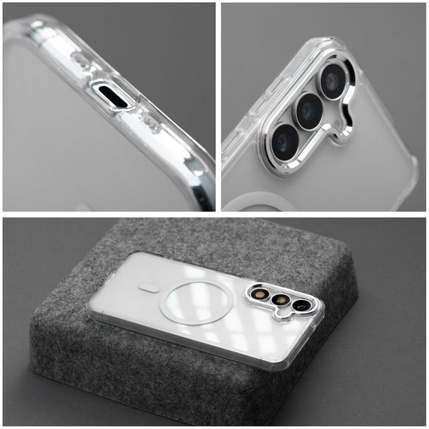 Etui na Samsung A07 / A08 Frame Clear Hybrid Mag Cover zgodny z MagSafe transparentne