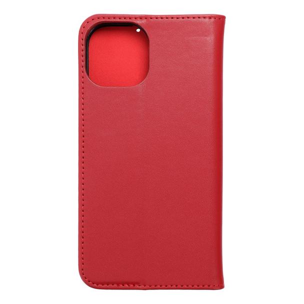 Etui z klapką na iPhone 15 Smart Pro Book skórzane bordowe