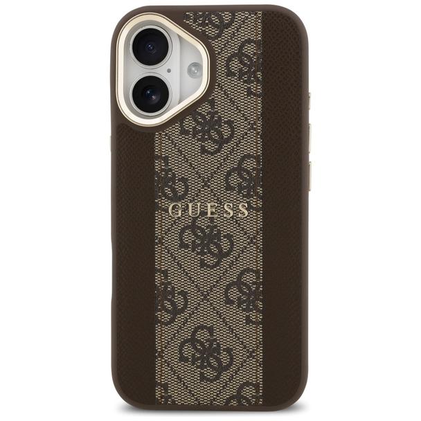 GUESS futerał do IPHONE 17 kompatybilny z MagSafe GUHMP17SPG4SEMCW (PU W/ 4G Stripe) brązowy