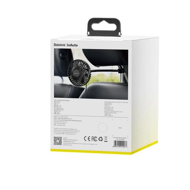 BASEUS wentylator / wiatrak samochodowy na zagłówek na USB czarny CXQC-B03.
