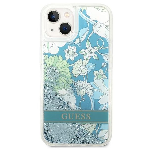 GUESS futerał do IPHONE 13 / 14 / 15 GUHCP14SLFLSN (Flower Liquid Glitter) zielony