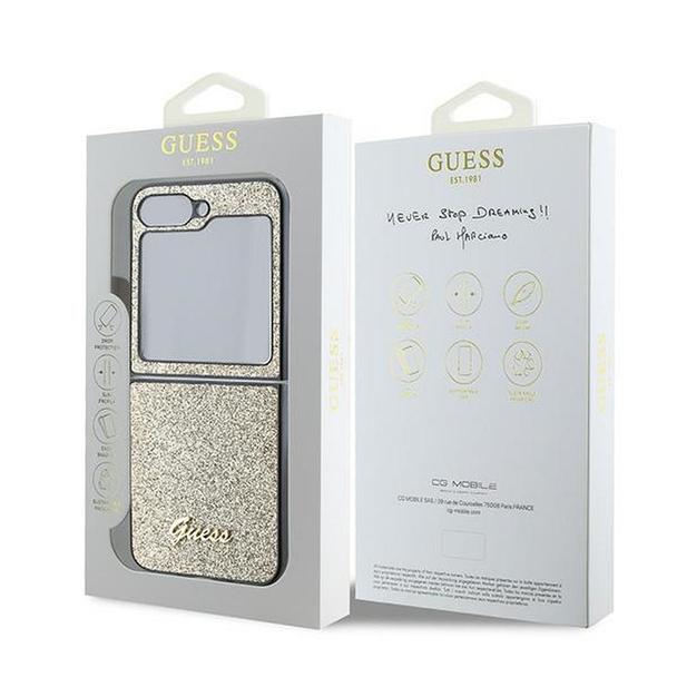 GUESS futerał do SAMSUNG Z Flip 6 GUHCZF6HGGSHD (HC PU 4G Glitter Script) złoty