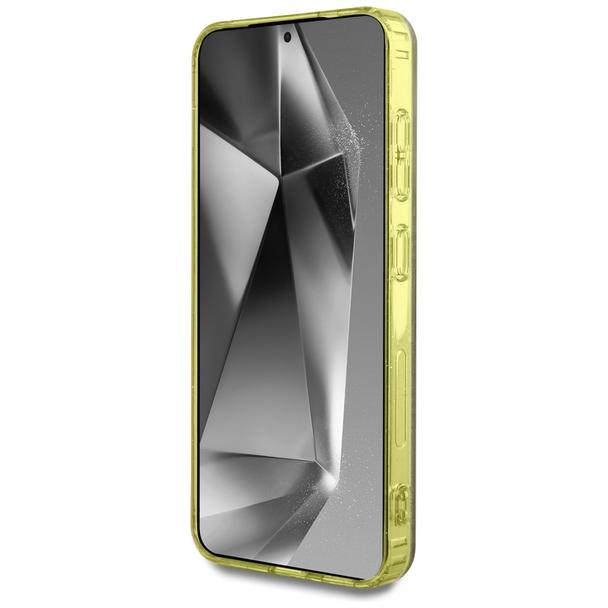 GUESS futerał do SAMSUNG S25 GUHMS25SHG4PRTGW (Magnetic IML Metal Glitter 4G Circle Triangle) brązowy