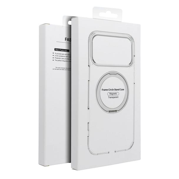 Etui na Samsung A37 Frame Circle Stand zgodne z MagSafe transparentne