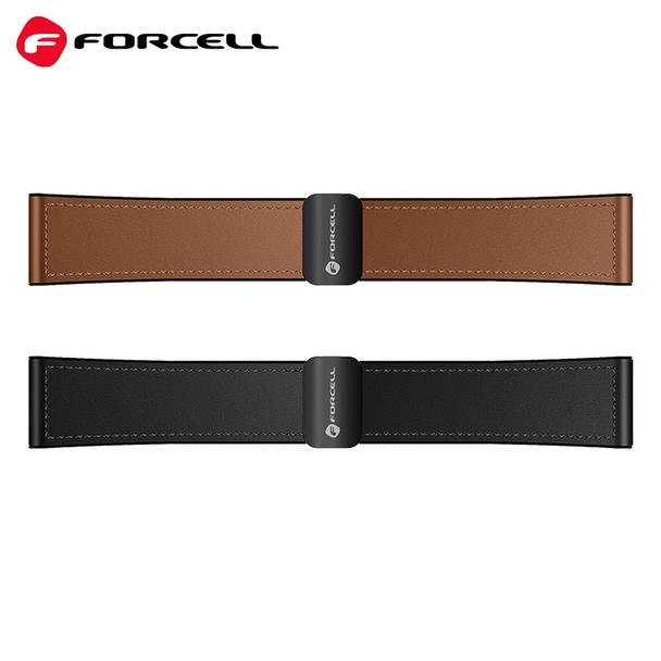 Pasek do Samsung Galaxy Watch Forcell F-Design FS20 magnetyczny skóra ekologiczna 20 mm brązowy