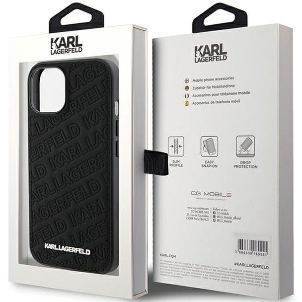 KARL LAGERFELD futerał do IPHONE 15 KLHCP15SPQKPMK (Quilted Pattern) czarny