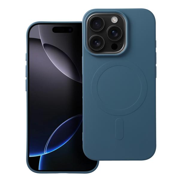 Futerał do iPhone 16 PRO Silicone Mag Cover zgodny z MagSafe (big hole) niebieski