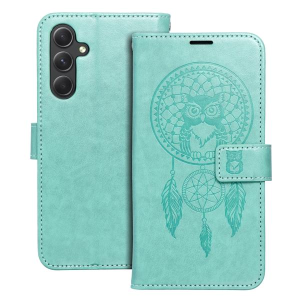 Etui z klapką na Samsung A54 5G Mezzo Book łapacz snów zielone