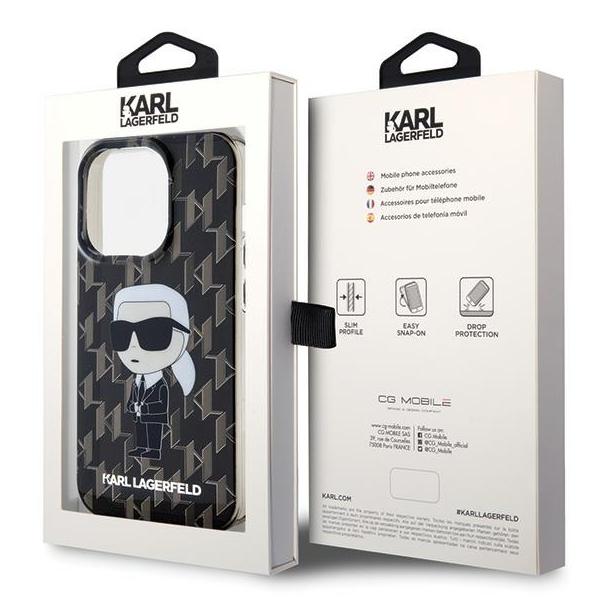 KARL LAGERFELD futerał do IPHONE 15 Pro Max KLHCP15XHNKMKLK (Ikonik Monogram) czarny