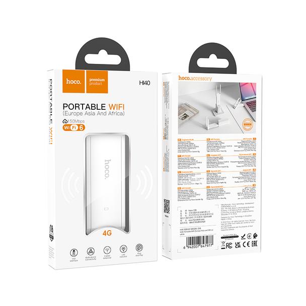 Router bezprzewodowy przenośny USB A Hoco WiFi HI40 biały