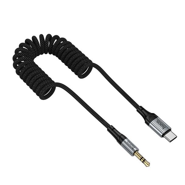 Kabel AUX Jack 3,5 mm do USB C Hoco 1,5 m UPA33B czarny