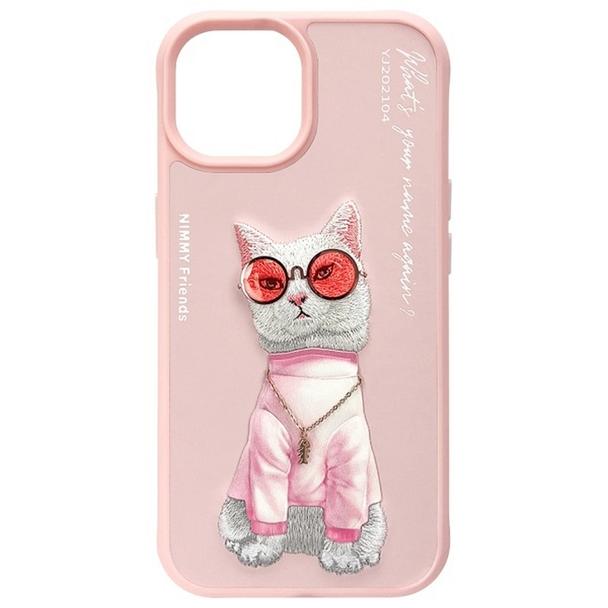 NIMMY futerał GLASSES COOL CAT do IPHONE 15 różowy