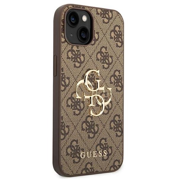 GUESS futerał do IPHONE 13 / 14 / 15 GUHCP14S4GMGBR (4G Big Metal Logo) brązowy