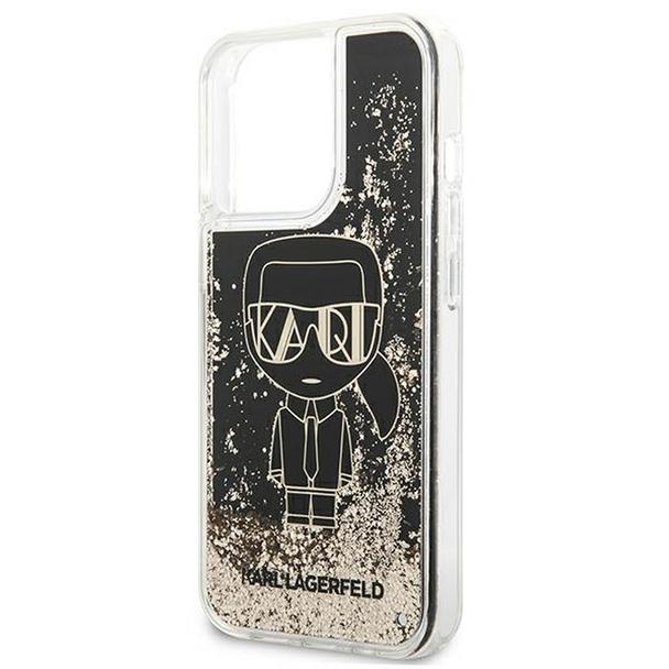 KARL LAGERFELD futerał do IPHONE 13 Pro KLHCP13LLGGKBK (Liquid Glitter Gatsby Ikonik) czarny