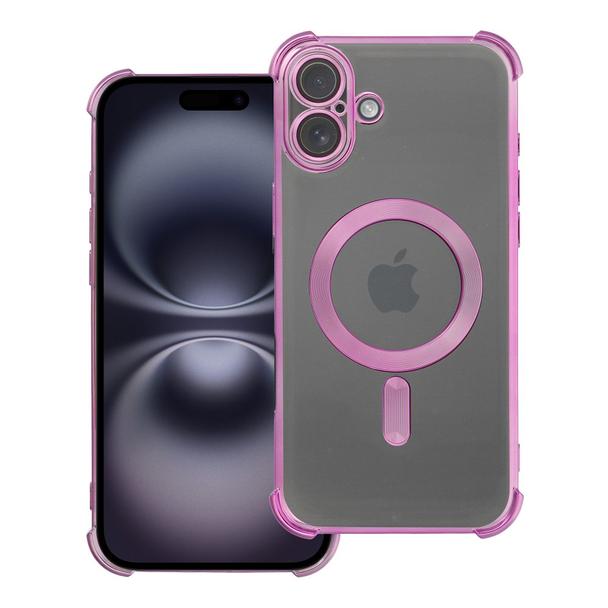 Futerał do iPhone 16 PLUS Antishock Electro kompatybilny z MagSafe purpurowy